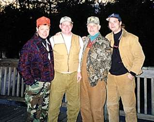 Richard, Bob, Roger, and I on our quail hunting trip, near the Flint River.