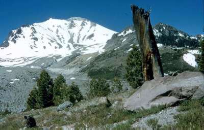 Lassen Peak, part of the Cascade Range, is 10,457 feet high.