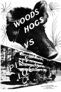 In the 1930s and ’40s, the U.S. Forest Service  distributed brochures like this one to explain  the damage free-range hog grazing causes  in longleaf pine forests.