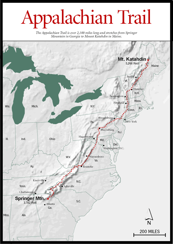 Appalachian Trail Map Maine To Georgia 
