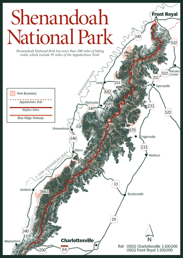 Appalachian Trail Through Shenandoah Park Map 