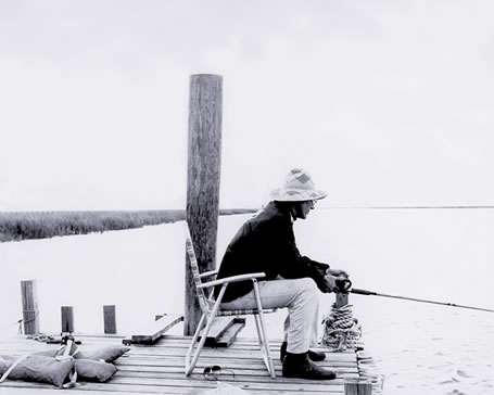 Roger Lenz fishing at the Medway River.