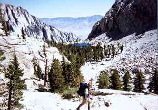 A view of the Owens Valley and White Mountains from the trail to Mount Whitney