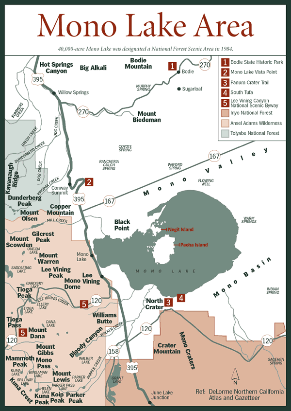 Sherpa Guides California Sierra Nevada Mono Lake Area Map