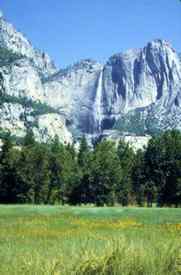 Yosemite Falls, America’s tallest waterfall, has a vertical descent of 2,425 feet.