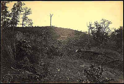 On the crest of Pine Mountain, General L. Polk was killed by a cannon ball. 1865, by George Barnard.