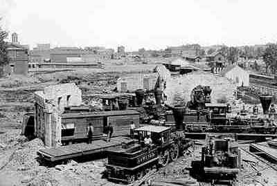 Ruins of Confederate engine house at Atlanta, September 1864.