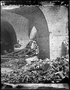 Interior view of breach at Fort Pulaski.