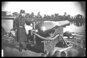 Deck of the gunboat "Hunchback" on the James River.