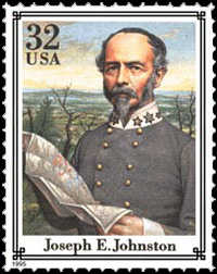 Stamp comemorating General Joseph E. Johnston.