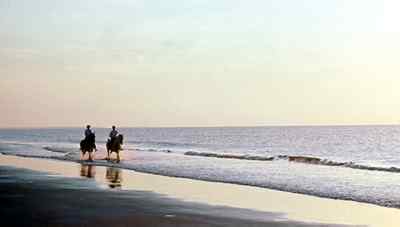 Horseback riding on Sea Island. 