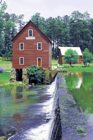 Starr’s Mill on Whitewater Creek in Fayette County is one of the few grist mills still standing in Georgia. The mill is now owned by the county and used as a water system reservoir. Photo by Richard T. Bryant. Email richard_t_bryant@mindspring.com