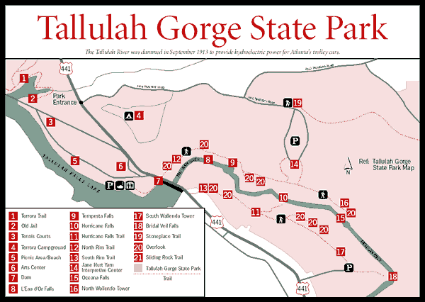 Tallulah Gorge State Park Map - Alecia Lorianna
