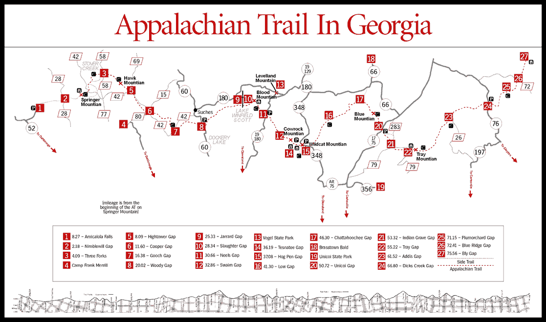 Sherpa Guides Mountains Appalachian Trail In Map Appalachian Trail Georgia